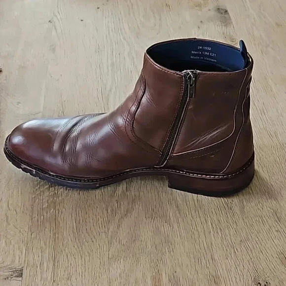 Johnston & Murphy Collection Zip Up Brown Knox Boots Size 13 - Picture 4 of 8